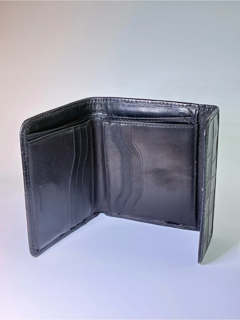 Black Croc-Embossed Leather Wallet